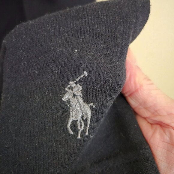 Ralph Lauren NWT Navy Gray Trim Logo Cotton Knit Sheath Dress Size L - Picture 3 of 5